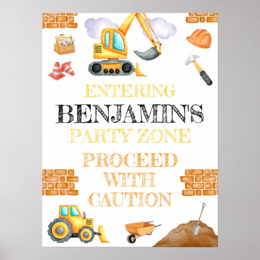 キュートウォーター色建築誕生日 ポスター (正面)