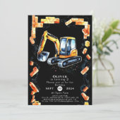 キュートウォーター色建築誕生日 招待状 (スタンド正面)