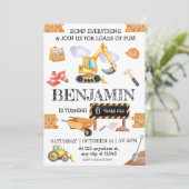 キュートウォーター色建築誕生日 招待状 (スタンド正面)