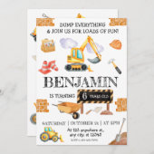 キュートウォーター色建築誕生日 招待状 (正面/裏面)