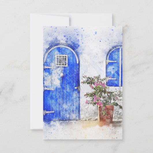 キュートウォーター色引っ越し祝いパーティーパーティの招待状 招待状 (裏面)