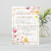 キュートウォーター色金ゴールドフローラ感謝祭 招待状 (スタンド正面)