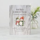 キュートウォーター色雪だるまホリデーカード シーズンカード (スタンド正面)