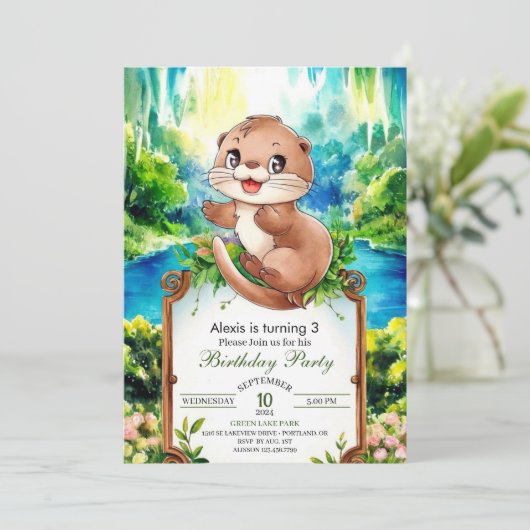 キュートウォーター誕生日 招待状 (スタンド正面)