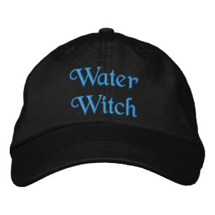 キュートウォーター魔女ターコイズブルーブラック 刺繍入りキャップ