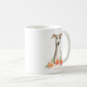 キュートウオーターカラーウィッパーピーチフローラ コーヒーマグカップ (正面右)