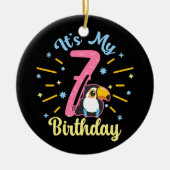 キュートウカン7誕生日7歳誕生少女 セラミックオーナメント (正面)