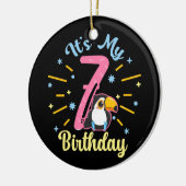 キュートウカン7誕生日7歳誕生少女 セラミックオーナメント (左)