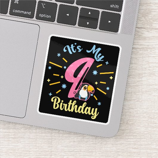 キュートウカン9誕生日89歳誕生女の子 シール (詳細)