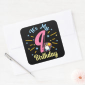 キュートウカン9誕生日89歳誕生女の子 スクエアシール (封筒)