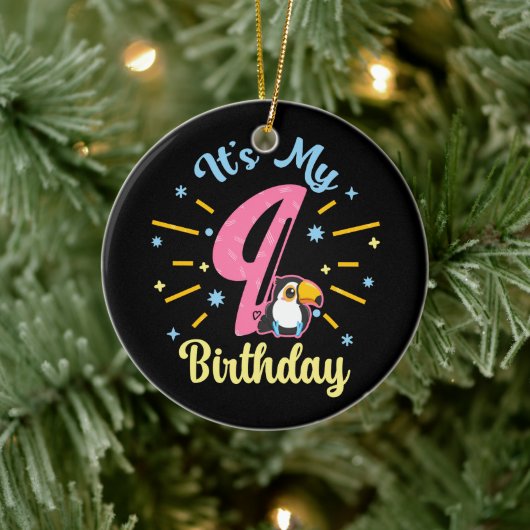 キュートウカン9誕生日89歳誕生女の子 セラミックオーナメント (ツリー)