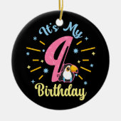 キュートウカン9誕生日89歳誕生女の子 セラミックオーナメント (正面)