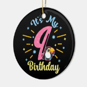 キュートウカン9誕生日89歳誕生女の子 セラミックオーナメント (左)