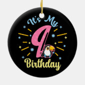 キュートウカン9誕生日89歳誕生女の子 セラミックオーナメント (裏面)