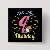 キュートウカン9誕生日89歳誕生女の子 缶バッジ (正面)