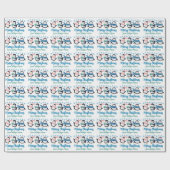 キュートウターパーソナライズされたペンギンスノーフレークホリデー ラッピングペーパー (フラット)