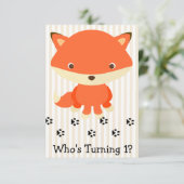 キュートウッドランズキツネ1st誕生日パーティの招待状 招待状 (スタンド正面)