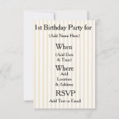 キュートウッドランズキツネ1st誕生日パーティの招待状 招待状 (裏面)