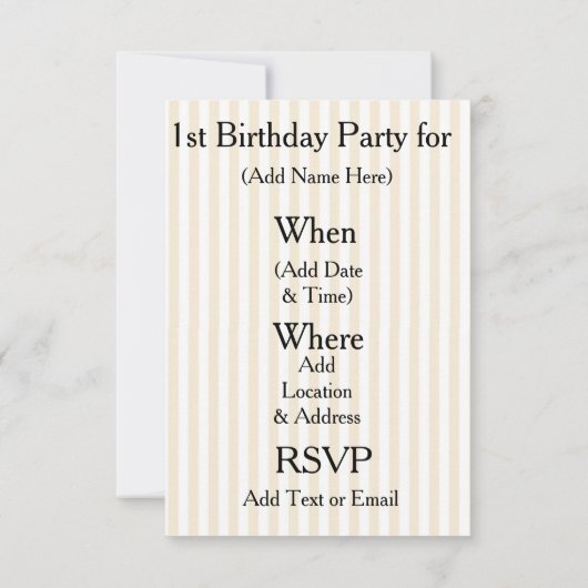 キュートウッドランズキツネ1st誕生日パーティの招待状 招待状 (裏面)