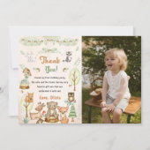 キュートウッドランドアニマルズ誕生日サンキューカード 招待状 (正面)