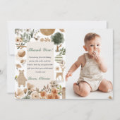 キュートウッドランドアニマルズ誕生日サンキューカード 招待状 (正面)