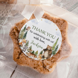 キュートウッドランドアニマルズ誕生日 ラウンドシール