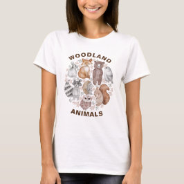 キュートウッドランドアニマルズ誕生日 Tシャツ