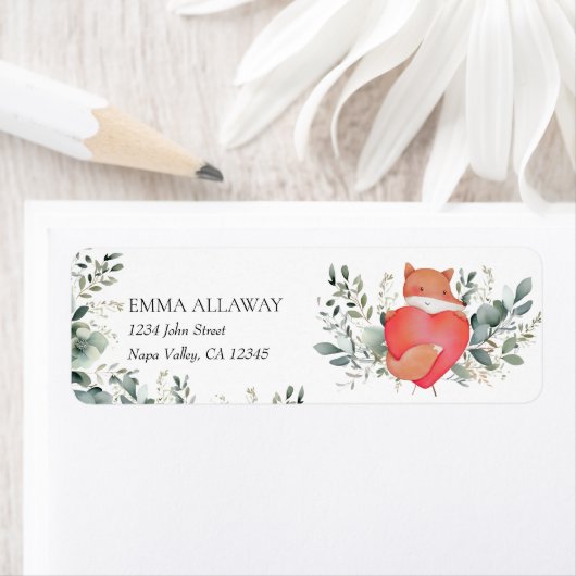 キュートウッドランドアニマル素朴ズボホ差出人住所 ラベル (インサイチュ)