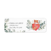 キュートウッドランドアニマル素朴ズボホ差出人住所 ラベル (正面)