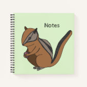 キュートウッドランドイラストレーションリスChipmunk ノートブック (正面)