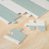 キュートウッドランドキツネオンセージグリーンストライプズ ジグソーパズル (側面)