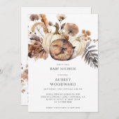 キュートウッドランドキツネカボチャ秋 招待状 (正面/裏面)