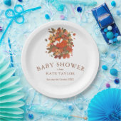 キュートウッドランドキツネキューブベビーシャワー ペーパープレート (パーティー)