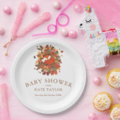 キュートウッドランドキツネキューブベビーシャワー ペーパープレート (パーティー)