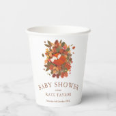 キュートウッドランドキツネキューブベビーシャワー 紙コップ (裏面)