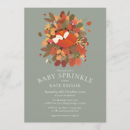 キュートウッドランドキツネクブベビー散布機 招待状