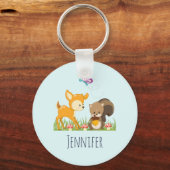 キュートウッドランドクリーチャーマンガイラストレーション キーホルダー (正面)