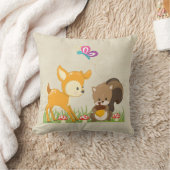 キュートウッドランドクリーチャーマンガイラストレーション クッション (ブランケット)