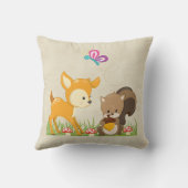 キュートウッドランドクリーチャーマンガイラストレーション クッション (裏面)