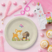 キュートウッドランドクリーチャーマンガイラストレーション ペーパープレート (パーティー)