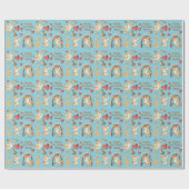 キュートウッドランドディアバードハート誕生日 ラッピングペーパー (フラット)