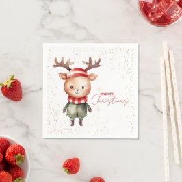 キュートウッドランドトナディアクリスマス小妖精や小人 スタンダードカクテルナプキン