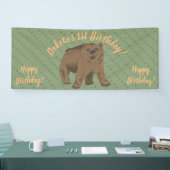 キュートウッドランドブラウンベアキュブ誕生日 横断幕 (トレードショー)