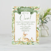 キュートウッドランドベビーディアファースト誕生日パーティー 招待状 (スタンド正面)