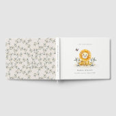 キュートウッドランドベビーライオンの葉Any Age誕生日 ゲストブック (全面)