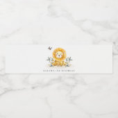 キュートウッドランドベビーライオンの葉Any Age誕生日 ペットボトルラベル (シングルラベル)