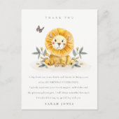 キュートウッドランドベビーライオンの葉Any Age誕生日 ポストカード (正面)