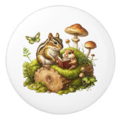 キュートウッドランド動物愛好家チプムンク セラミックノブ (正面)