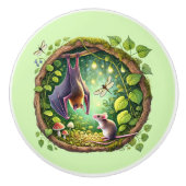 キュートウッドランド動物愛好家 セラミックノブ (正面)