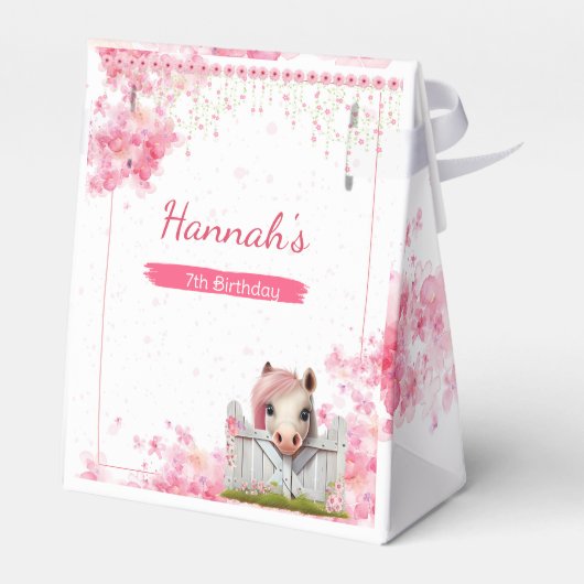 キュートウホース誕生日ピンクフローラ フェイバーボックス (裏面サイド)